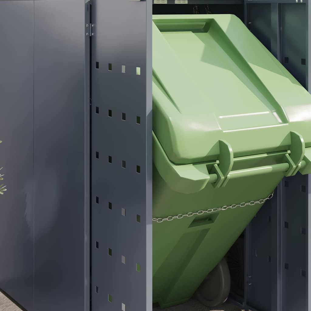 Wheelie Bin Storage for 2 Bins Light Grey 136 x 77,5 x 121,5 cm