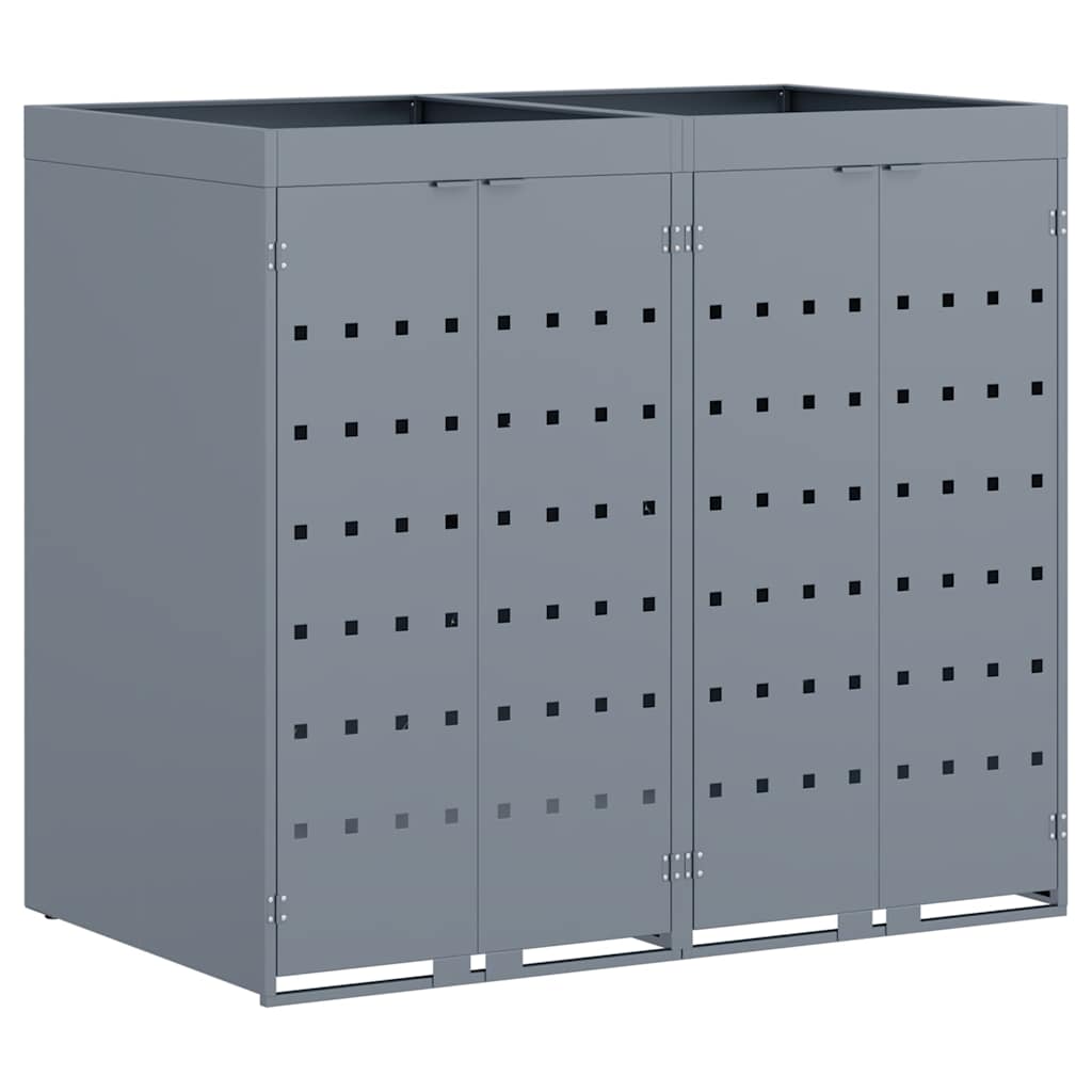 Wheelie Bin Storage for 2 Bins Light Grey 136 x 77,5 x 121,5 cm