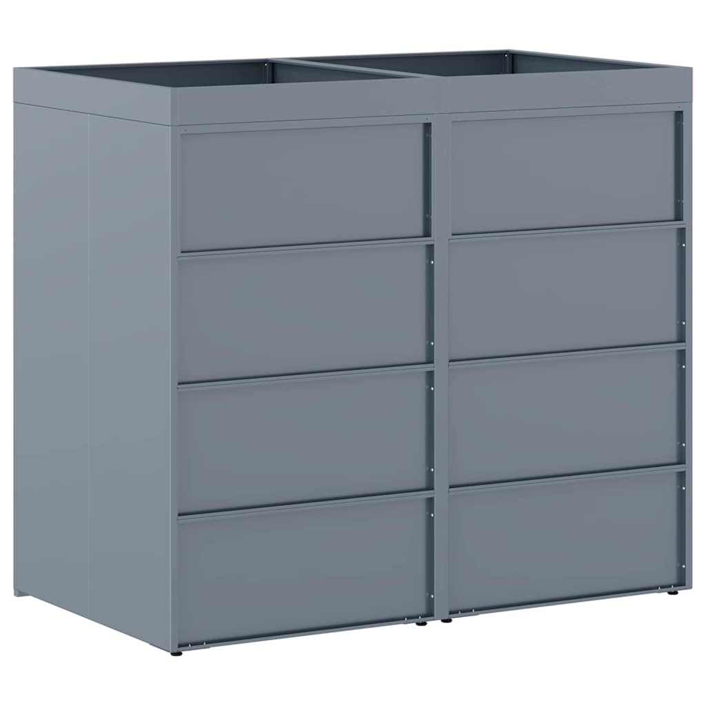 Wheelie Bin Storage for 2 Bins Light Grey 136 x 77,5 x 121,5 cm