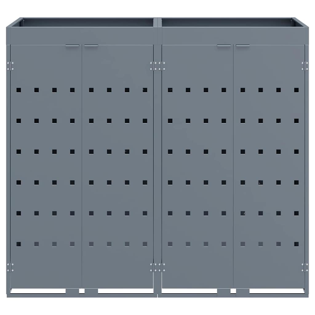 Wheelie Bin Storage for 2 Bins Light Grey 136 x 77,5 x 121,5 cm
