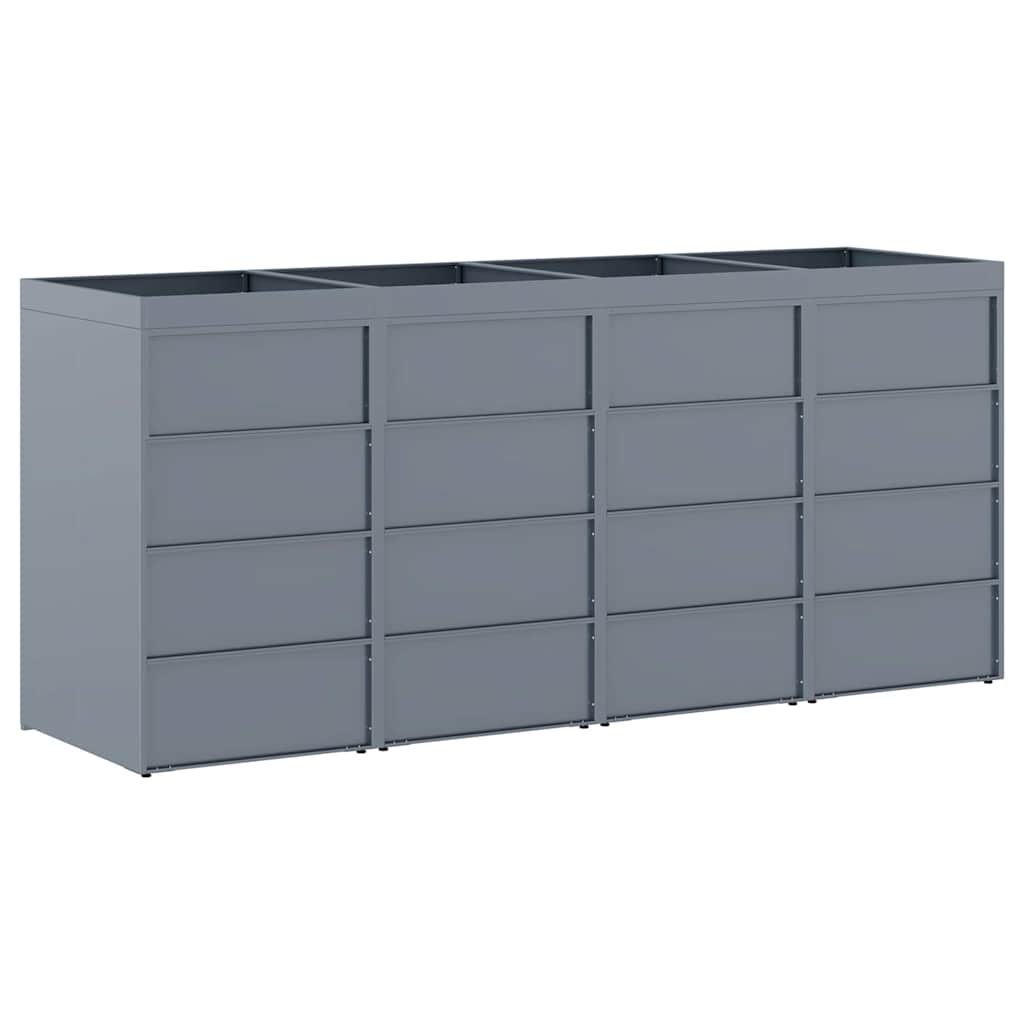 Wheelie Bin Storage for 4 Bins Light Grey 272 x 77,5 x 121,5 cm