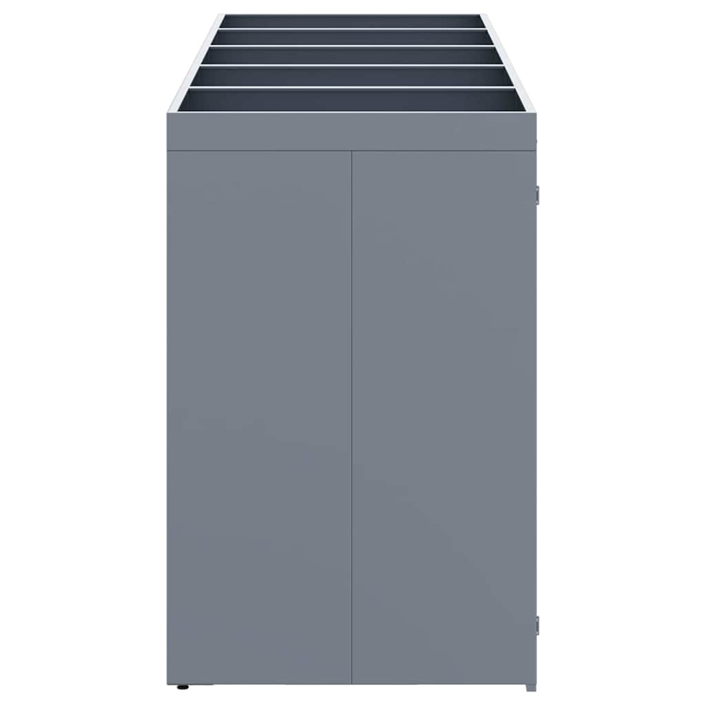 Wheelie Bin Storage for 5 Bins Light Grey 340 x 77,5 x 121,5 cm