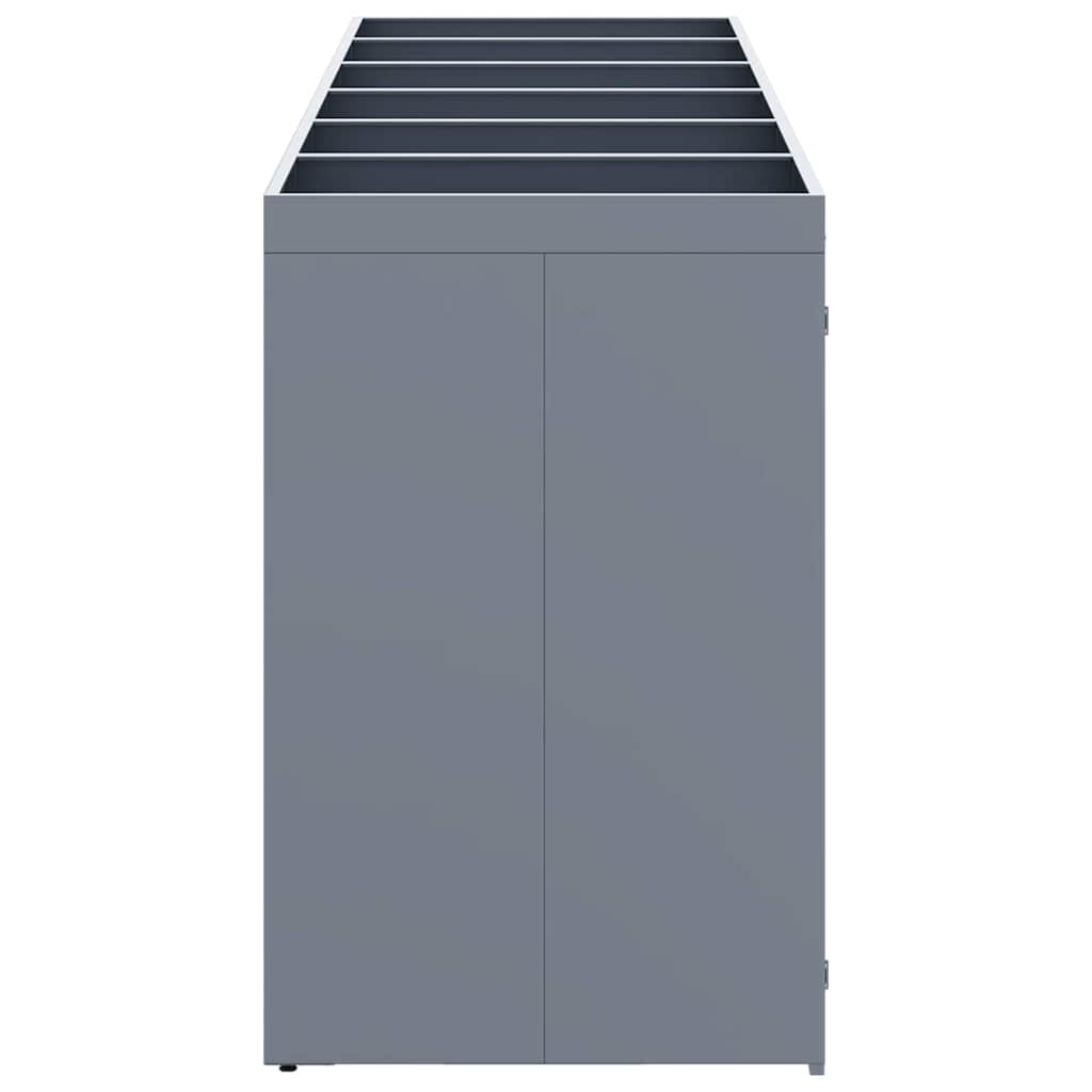 Wheelie Bin Storage for 6 Bins Light Grey 408 x 77,5 x 121,5 cm