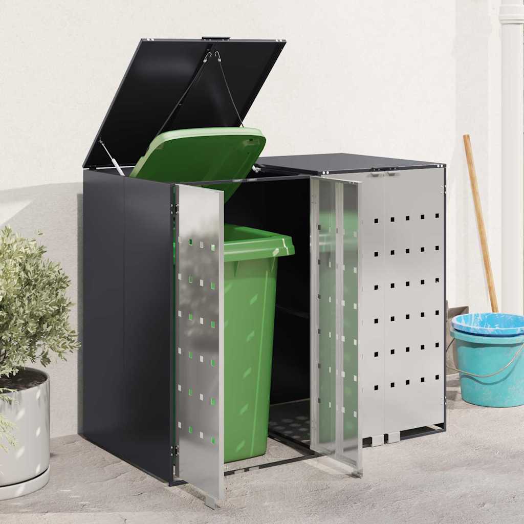 Wheelie Bin Storage for 3 Bins Anthracite 340 x 77.5 x 115.5 cm
