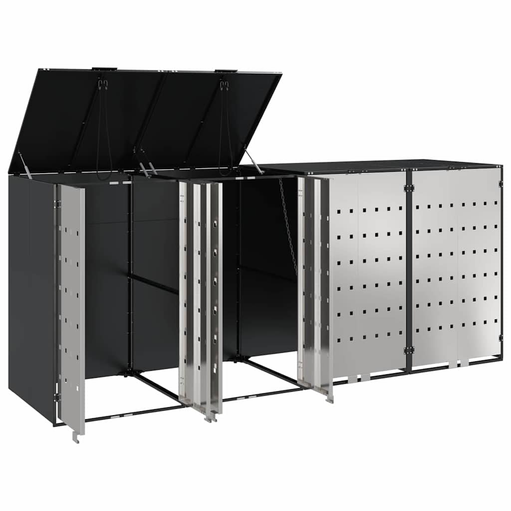 Wheelie Bin Storage for 3 Bins Anthracite 340 x 77.5 x 115.5 cm