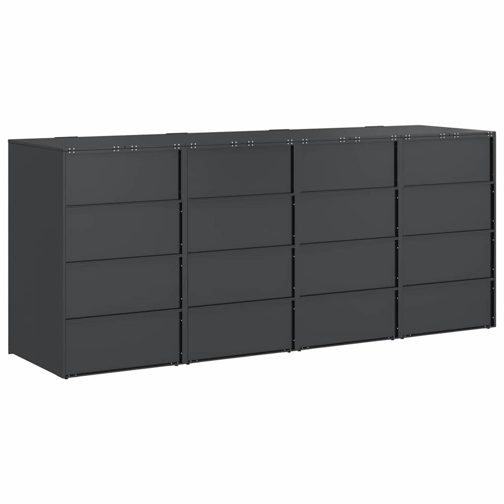 Wheelie Bin Storage for 3 Bins Anthracite 340 x 77.5 x 115.5 cm