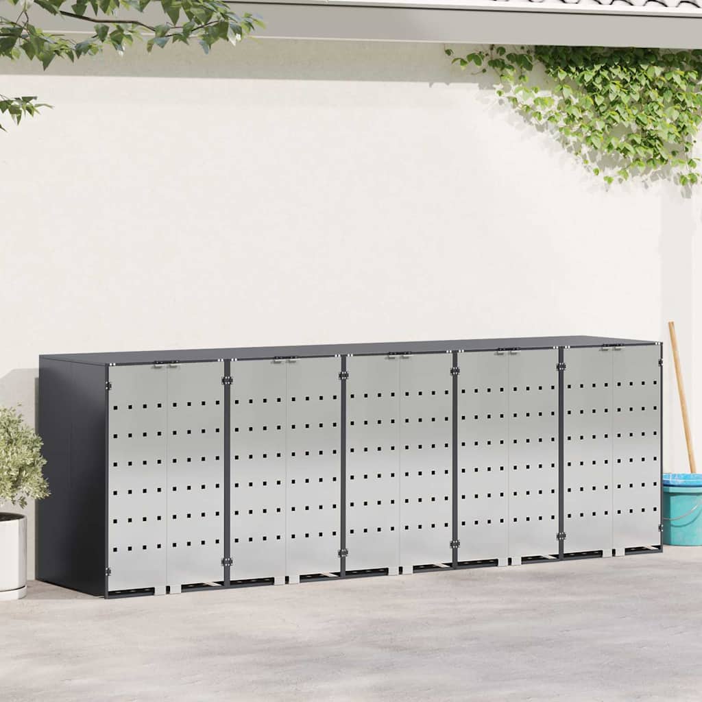 Wheelie Bin Storage for 3 Bins Anthracite 340 x 77.5 x 115.5 cm