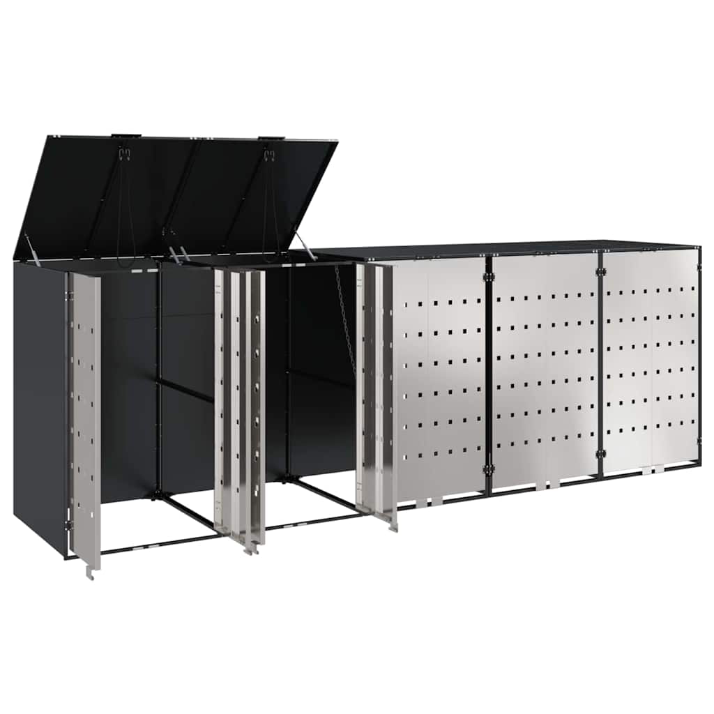 Wheelie Bin Storage for 3 Bins Anthracite 340 x 77.5 x 115.5 cm