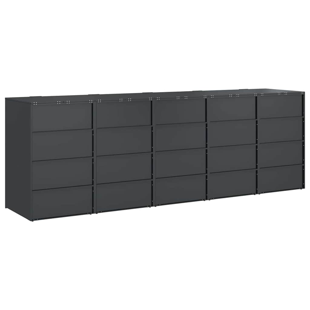 Wheelie Bin Storage for 3 Bins Anthracite 340 x 77.5 x 115.5 cm