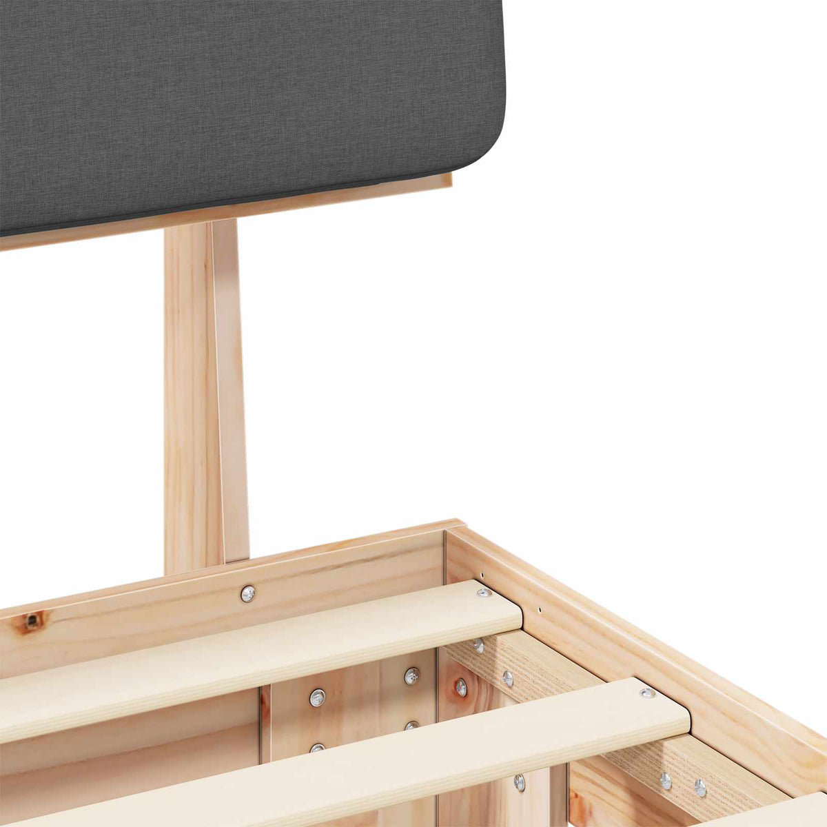 Bed Frame with Upholstered Headboard Dark Grey 150 x 200 cm