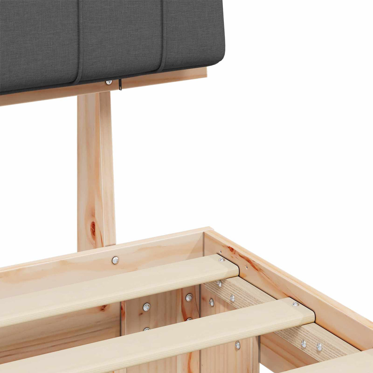 Bed Frame with Upholstered Headboard Dark Grey 90 x 190 cm