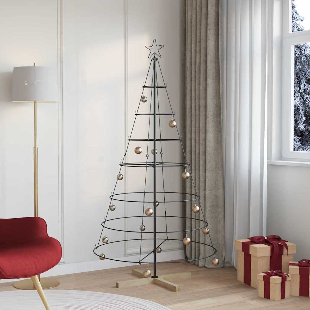 Christmas Cone Tree with Stand Black 180,5 cm Steel