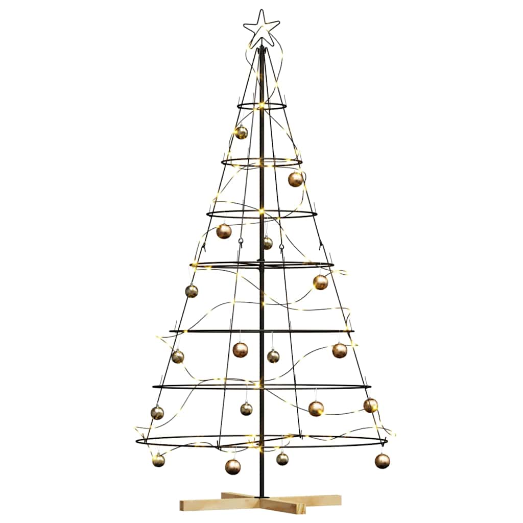Christmas Cone Tree with Stand Black 180,5 cm Steel