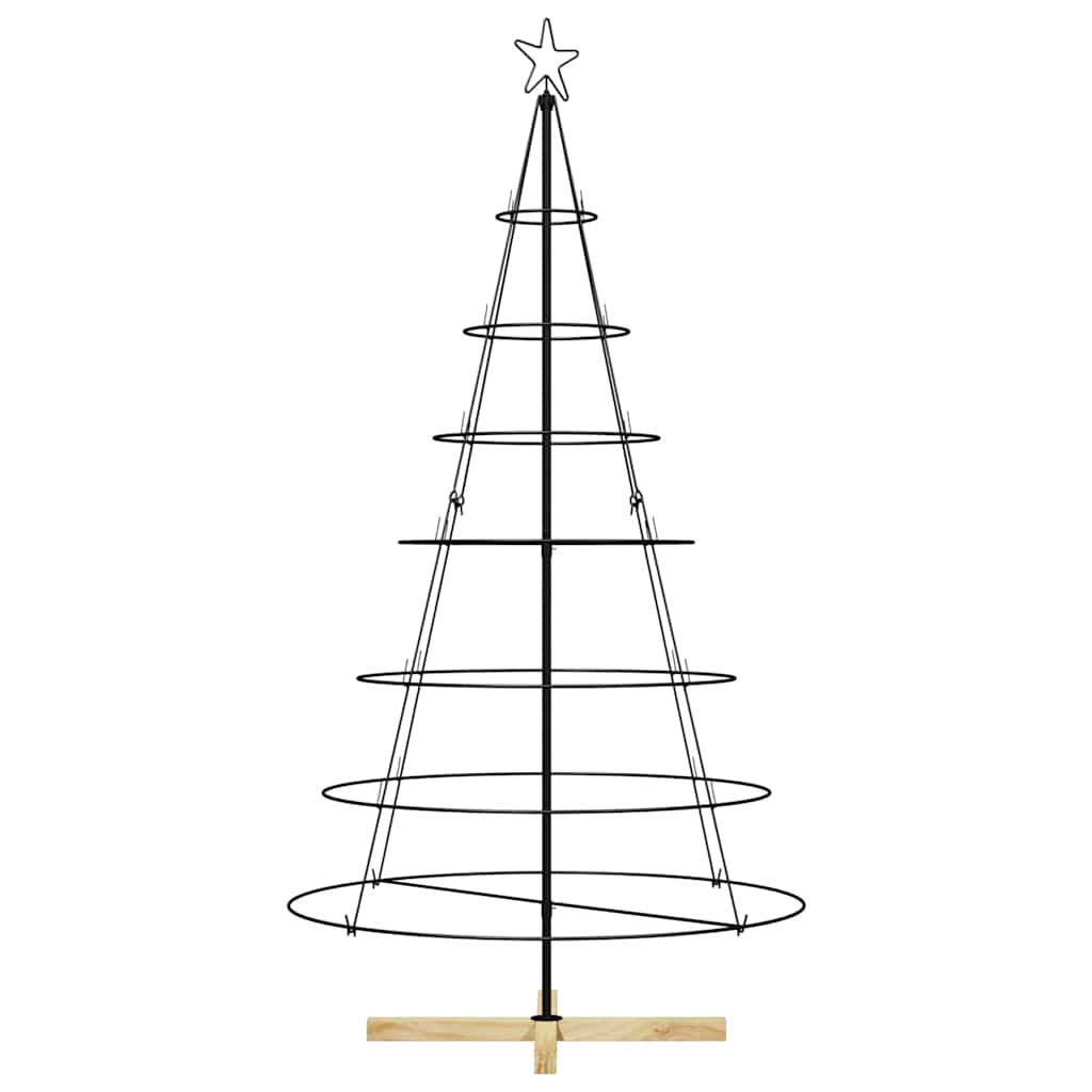 Christmas Cone Tree with Stand Black 180,5 cm Steel