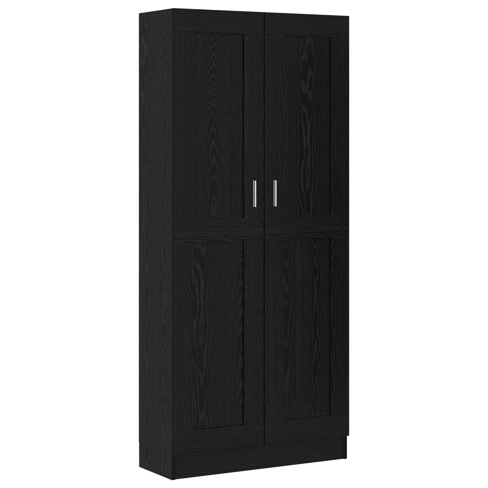 Book Cabinet Black Oak 82,5 x 30,5 x 185 cm Engineered Wood