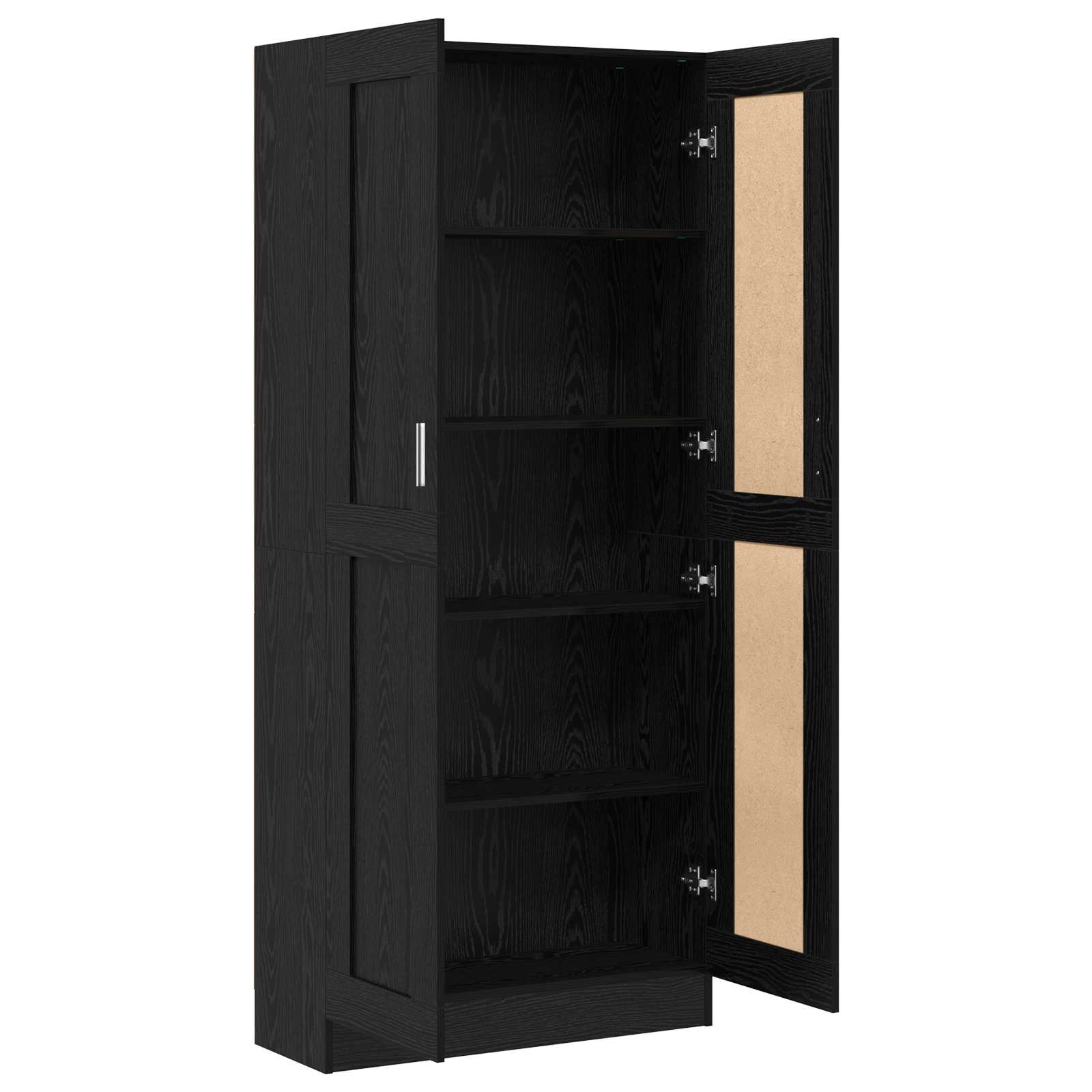 Book Cabinet Black Oak 82,5 x 30,5 x 185 cm Engineered Wood