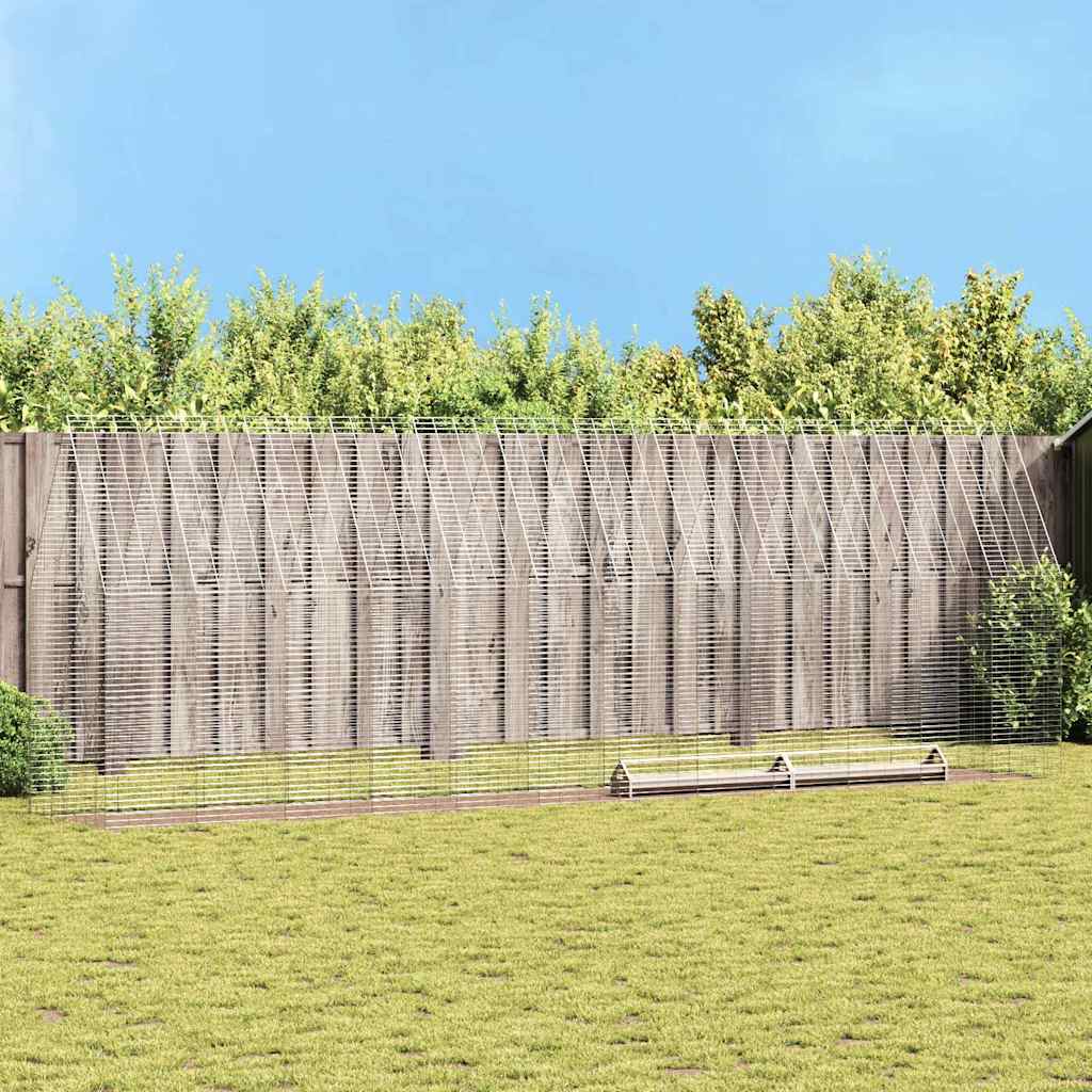 Chicken Cage 2 pcs Silver 600 x 100 x 210 cm Galvanised Steel