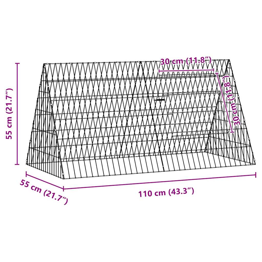 Chicken Cage Silver 110 x 55 x 55 cm Galvanised Steel