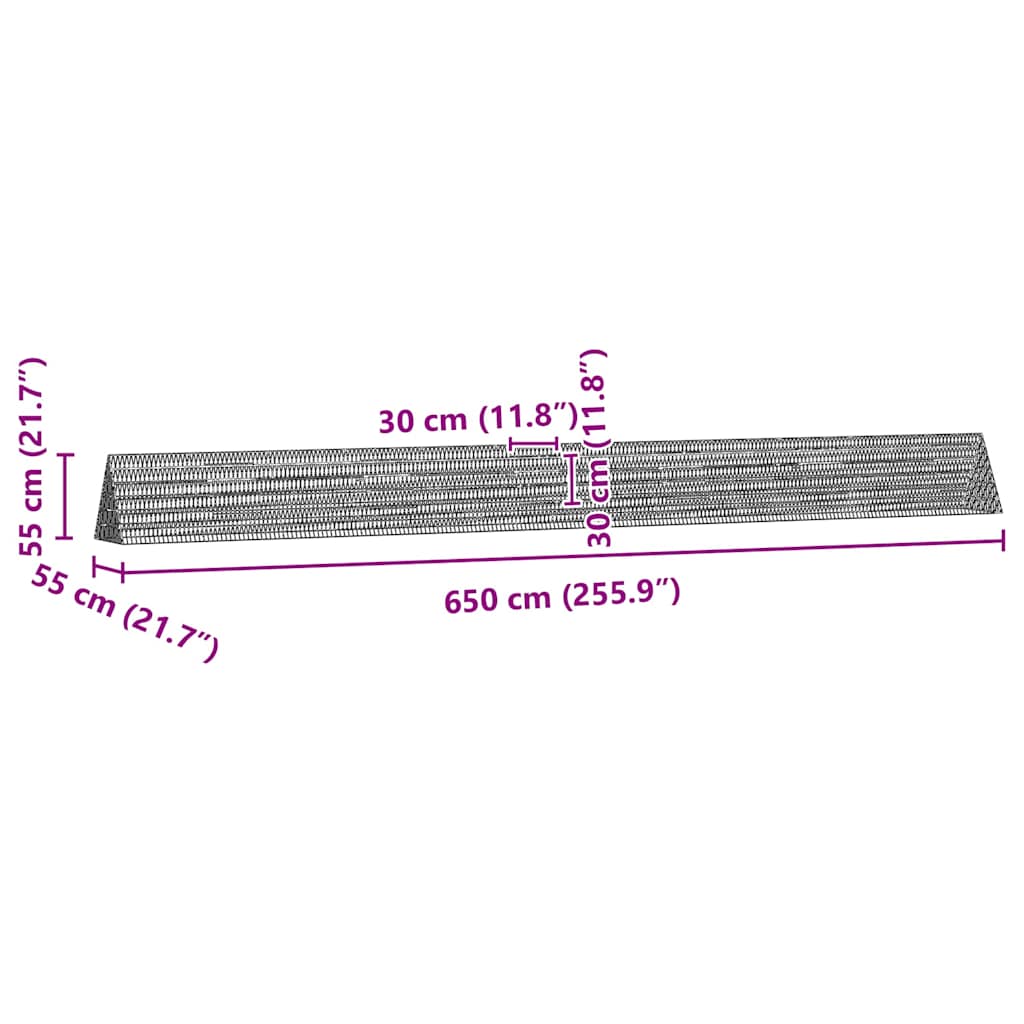Chicken Cage Silver 650 x 55 x 55 cm Galvanised Steel