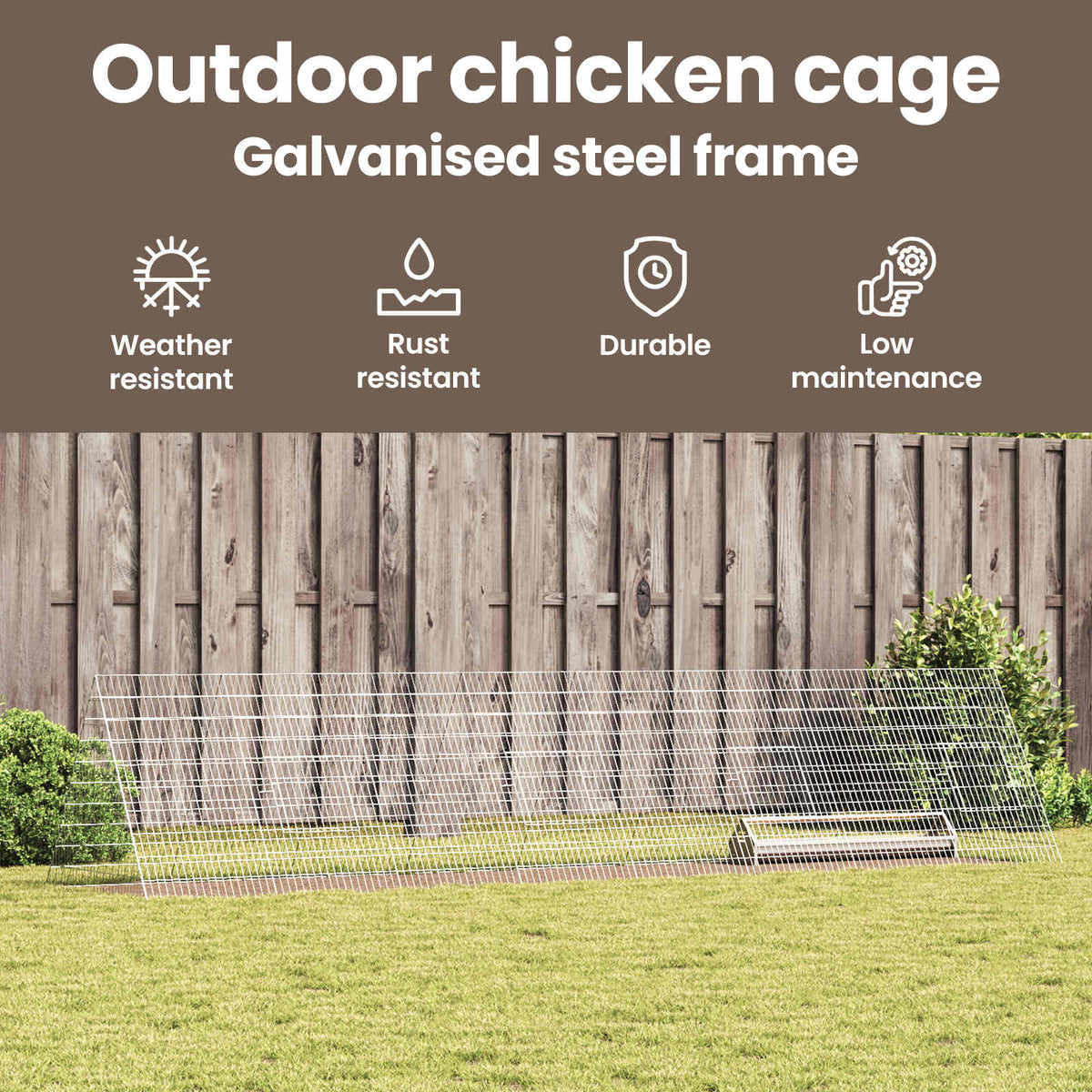 Chicken Cage Silver 430 x 100 x 85 cm Galvanised Steel
