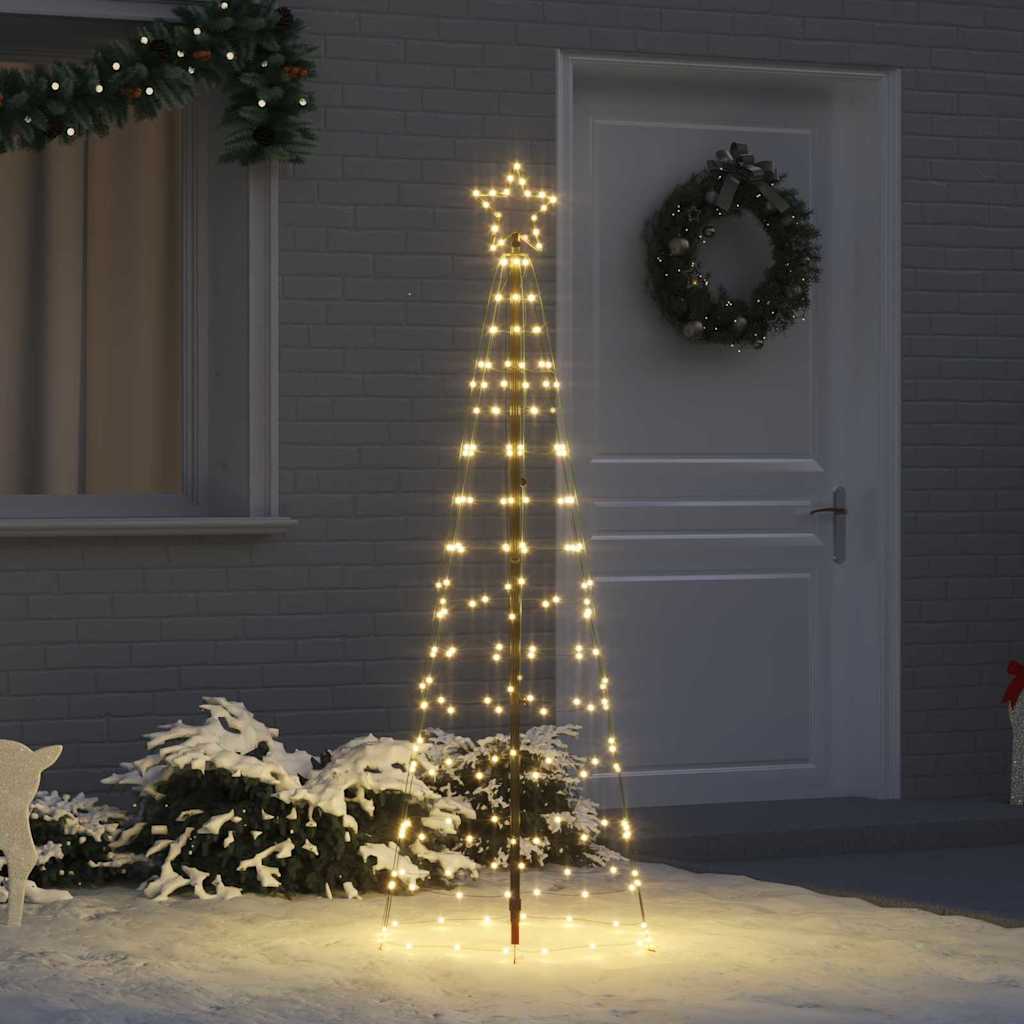 LED Christmas Tree with Ground Spikes Warm White 250 cm Iron