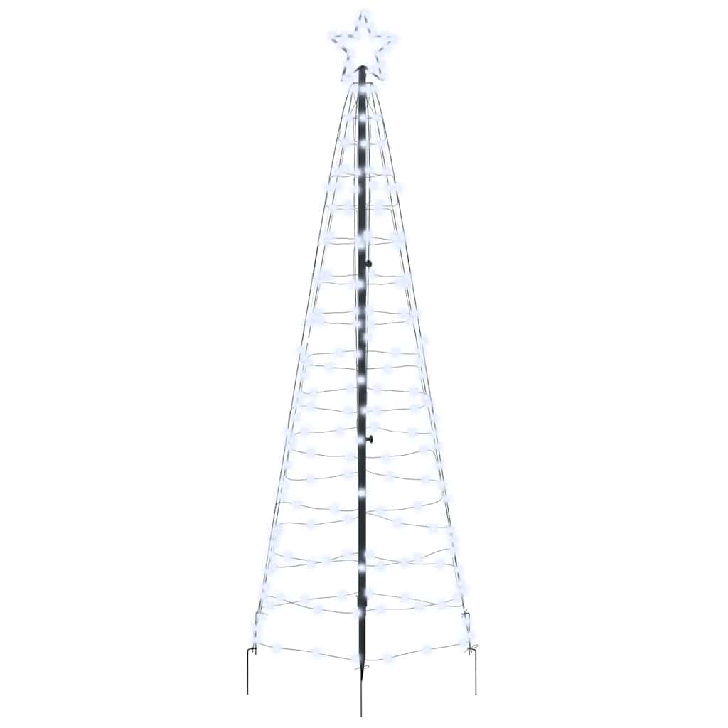 LED Christmas Tree with Ground Spikes Cool White 250 cm Iron