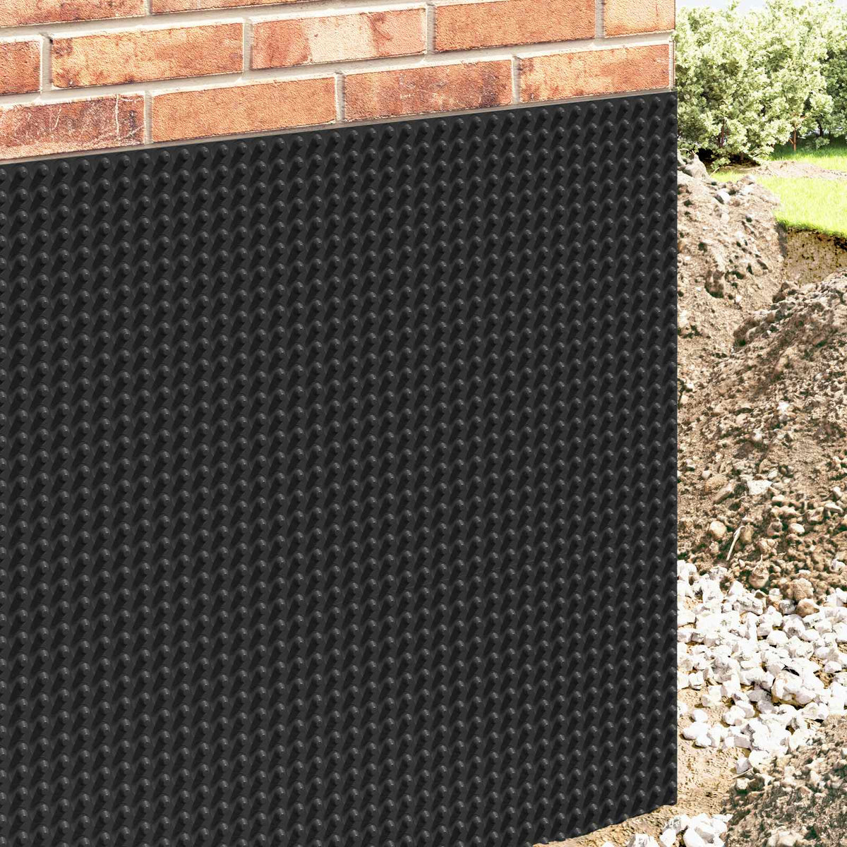 Dimpled Drainage Sheet Black 0.5 x 20 m HDPE