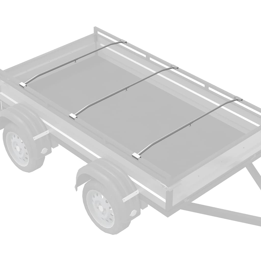 Tarpaulin Bracket for Trailers 3 pcs Silver 136-218 cm Aluminum
