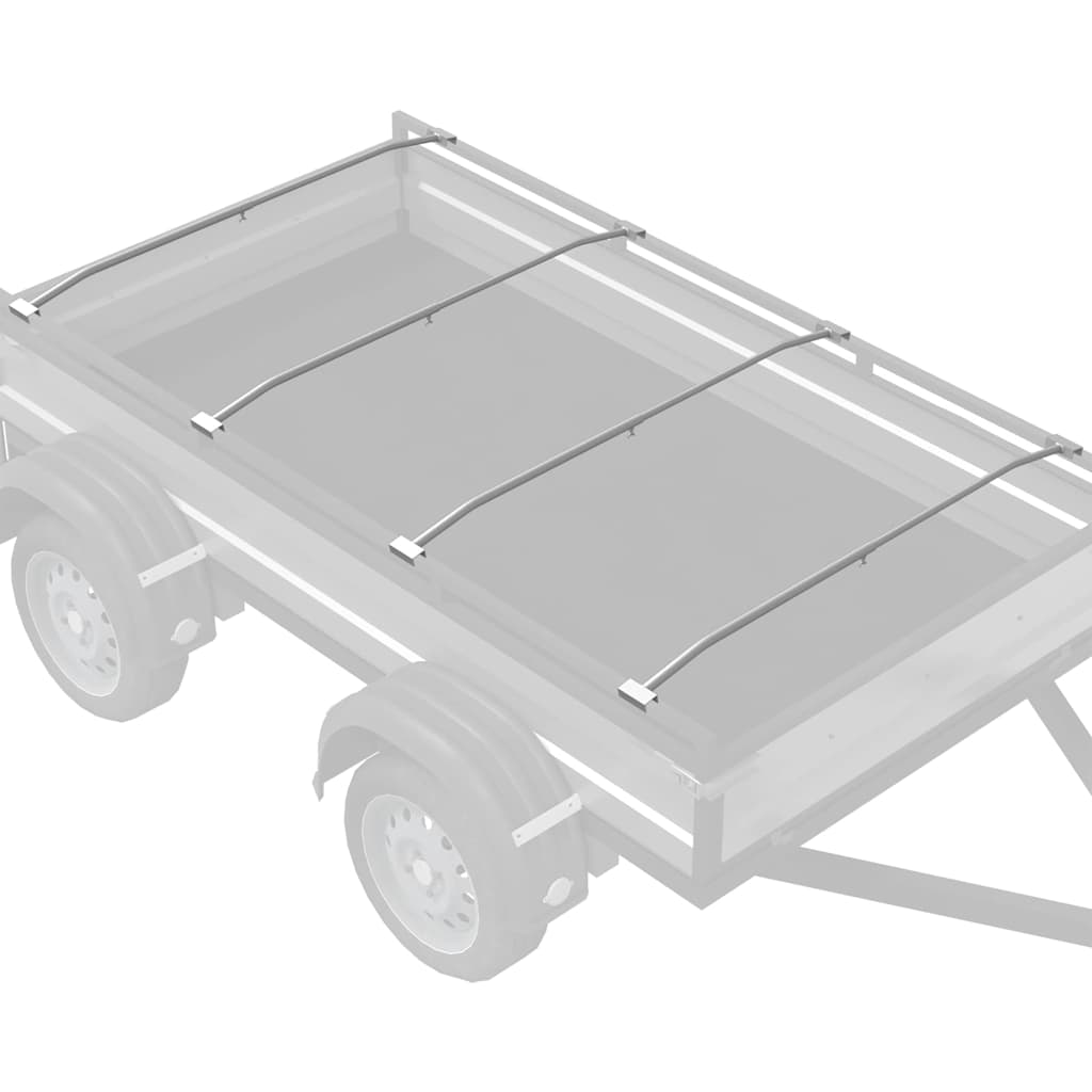 Tarpaulin Bracket for Trailers 4 pcs Silver 136-218 cm Aluminum
