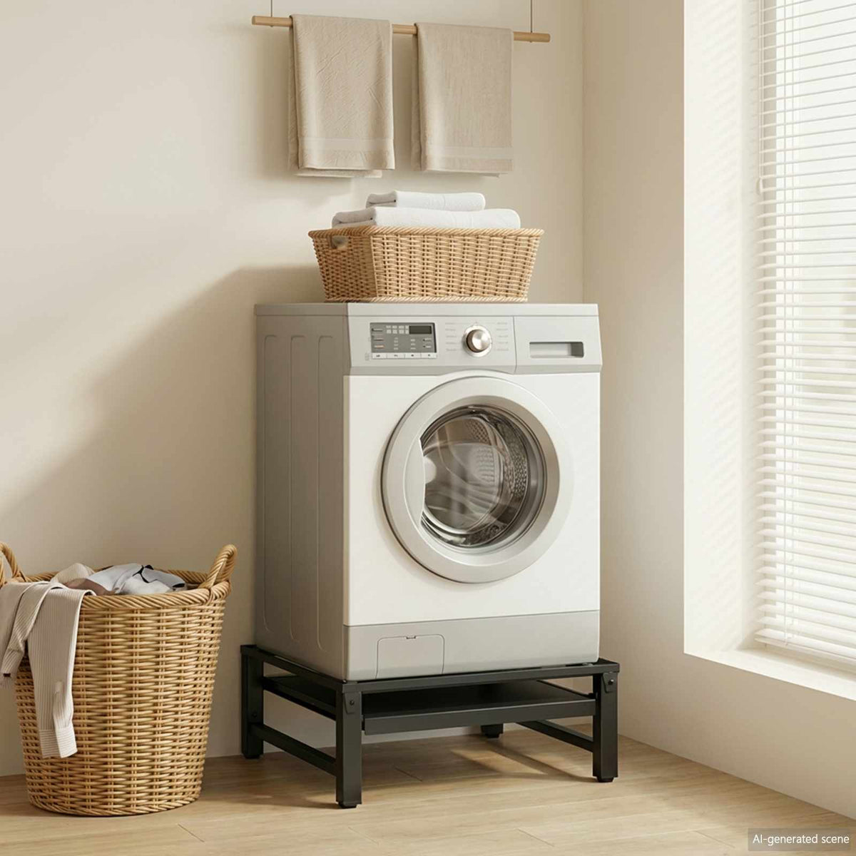 Washing Machine Pedestal Black 62 x 60.5 x 32.5 cm Steel