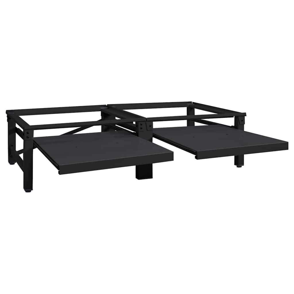 Washing Machine Pedestal 2 pcs Black 124.5 x 61.5 x 32.5 cm