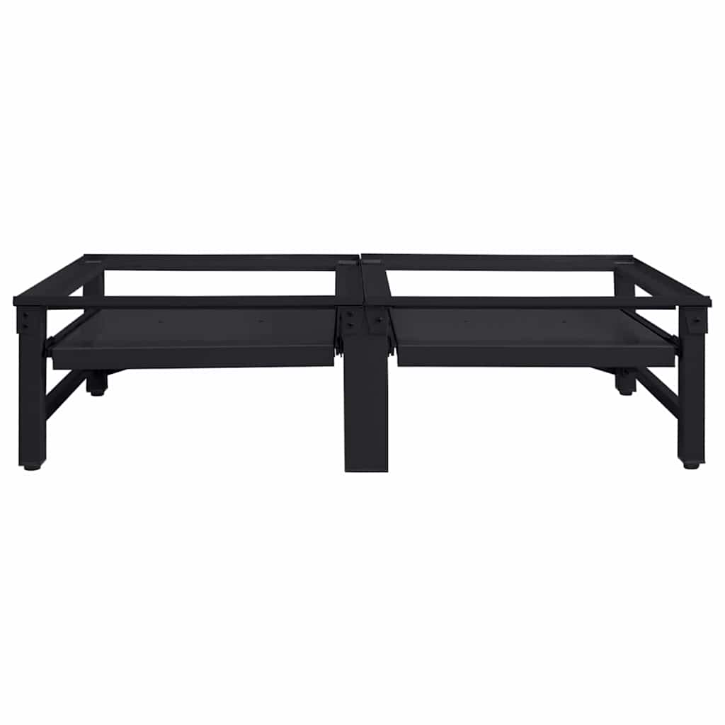 Washing Machine Pedestal 2 pcs Black 124.5 x 61.5 x 32.5 cm