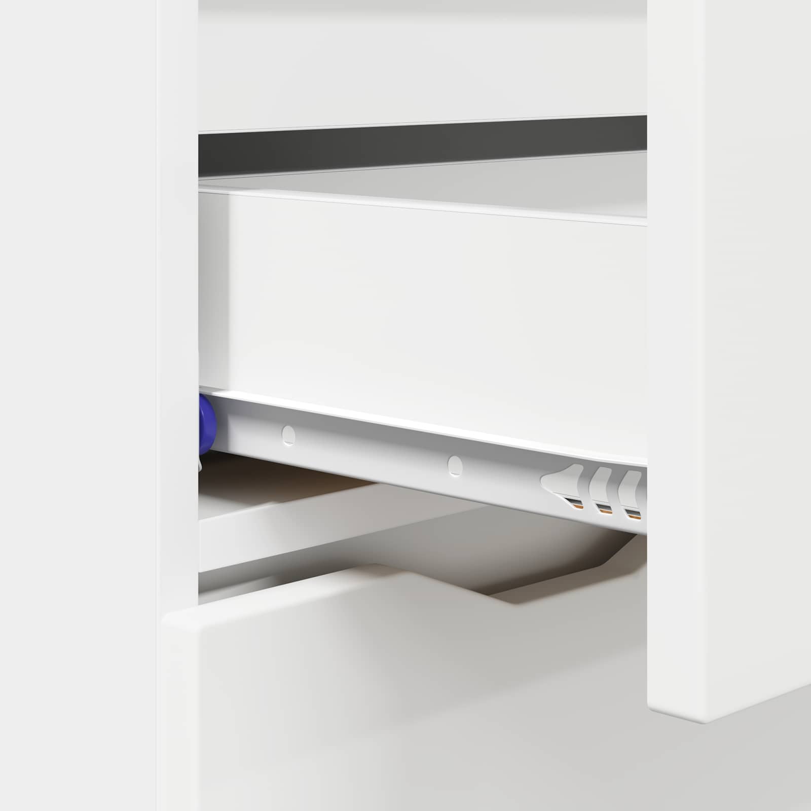 Sideboard with Drawer White 100 by 30 by 65.6 Engineered Wood