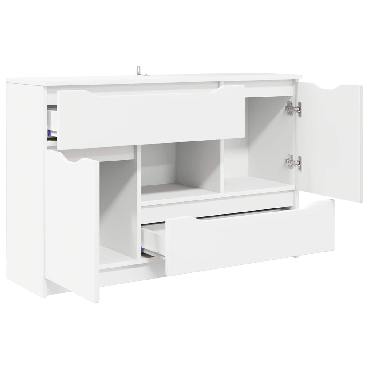 Sideboard with Drawer White 100 by 30 by 65.6 Engineered Wood