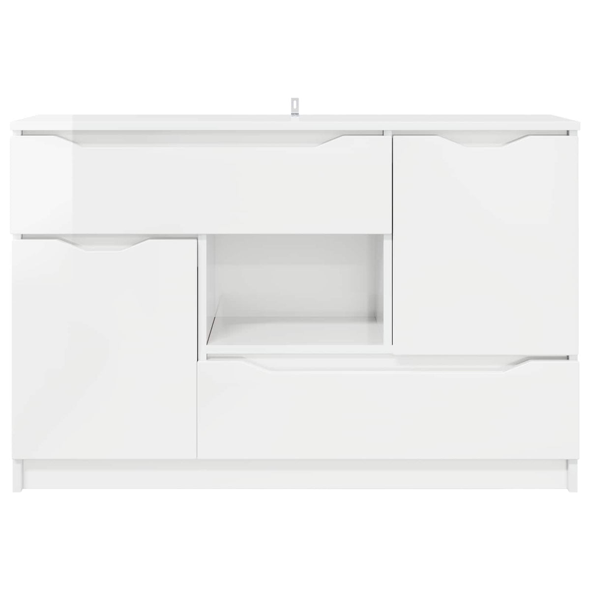 Sideboard High Gloss White 100 by 30 by 65.6 Engineered Wood