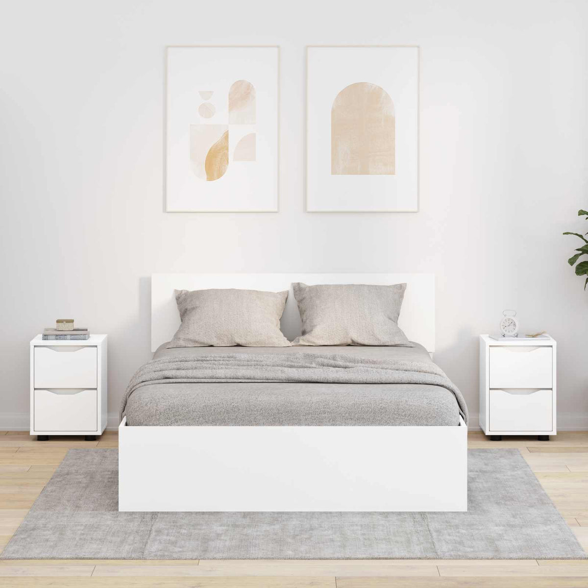 Bedside Tables 2 pcs White 30.5 x 30 x 43 cm Engineered Wood