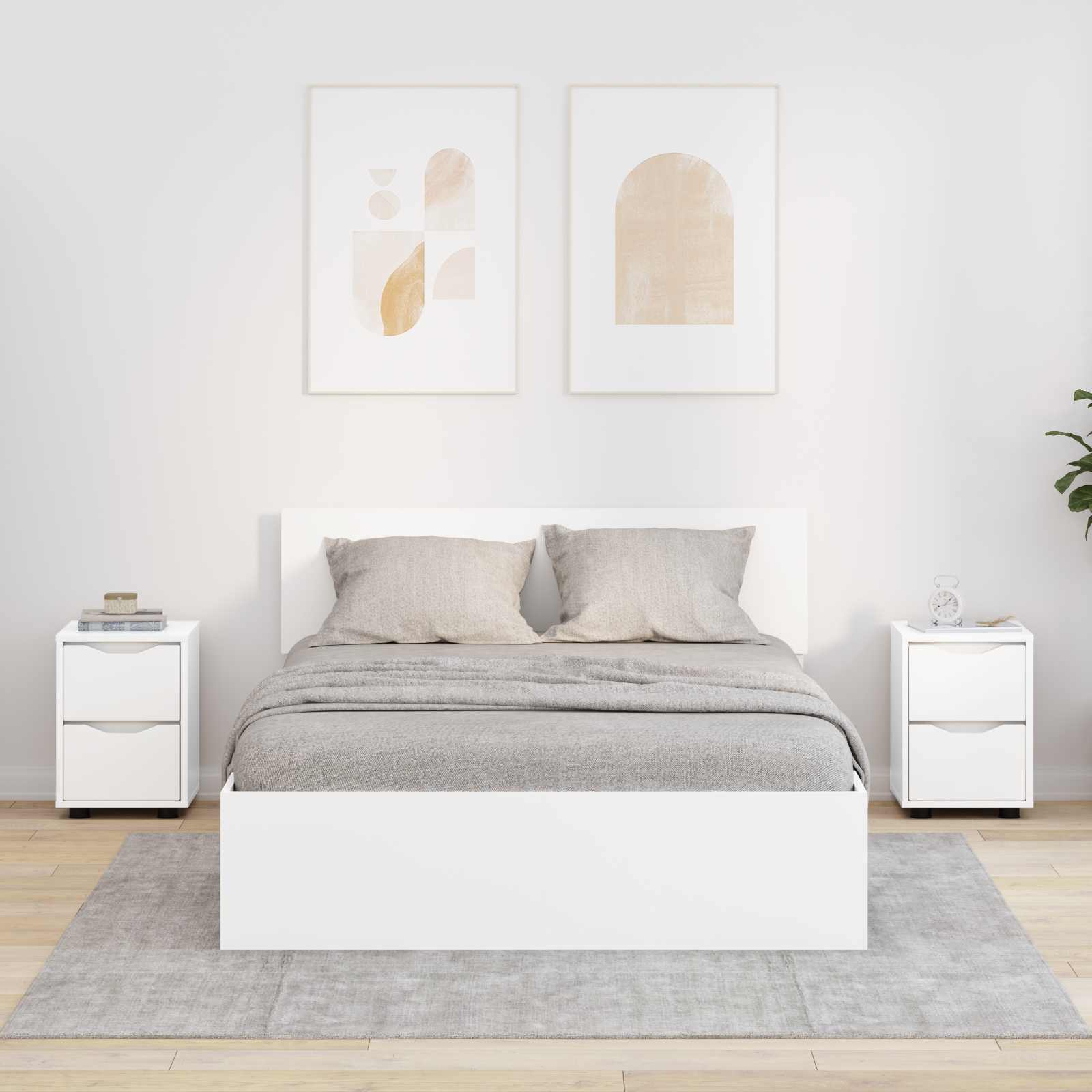 Bedside Tables 2 pcs White 30.5 x 30 x 43 cm Engineered Wood