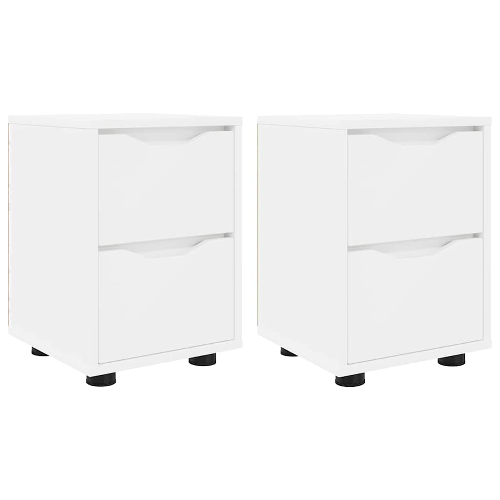 Bedside Tables 2 pcs White 30.5 x 30 x 43 cm Engineered Wood