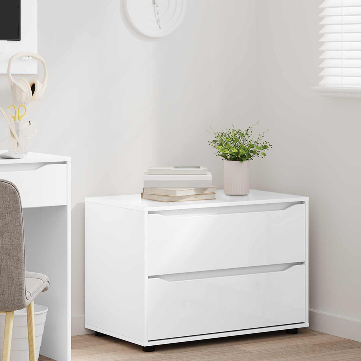Storage Cabinet 80 x 48 x 57 cm Engineered Wood White