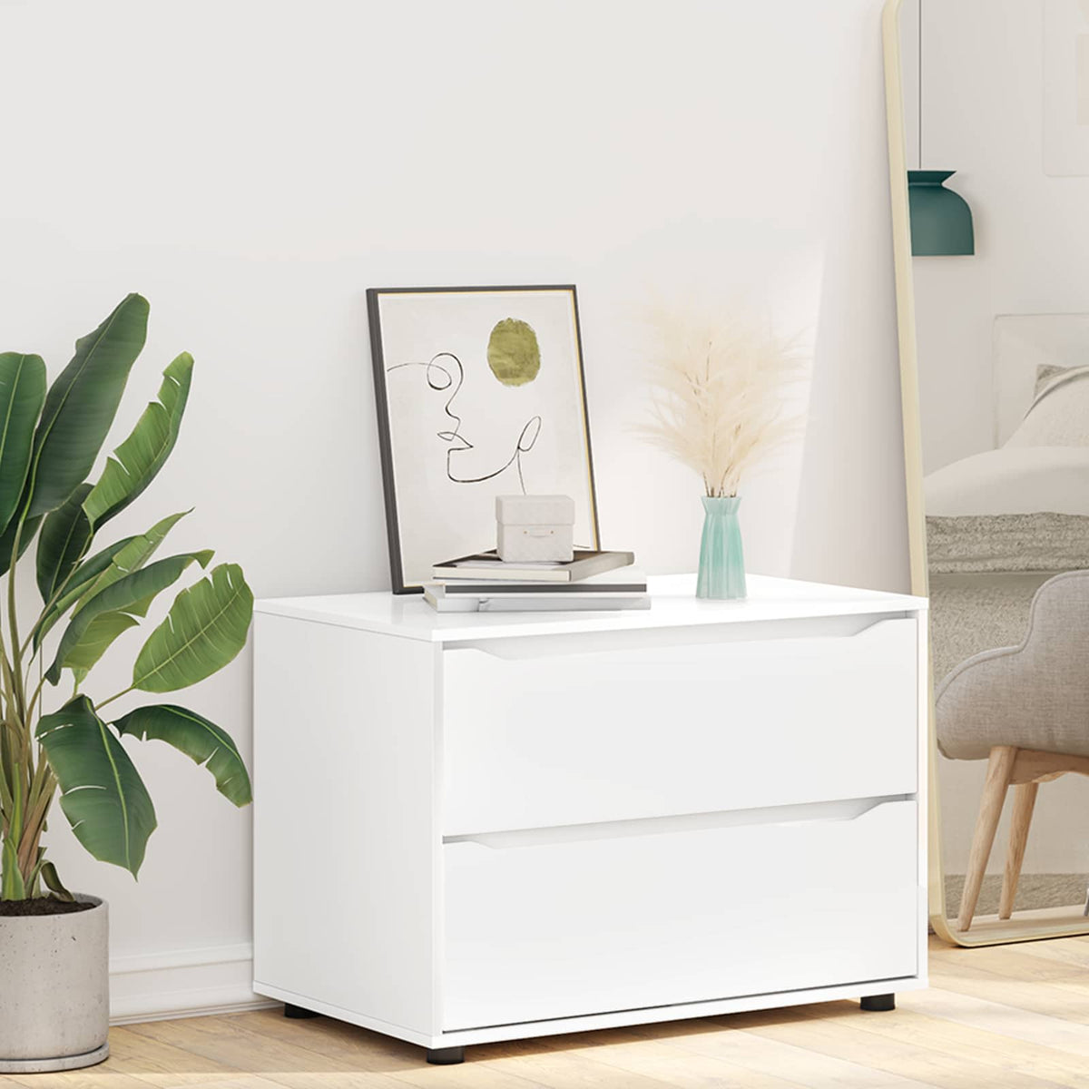 Storage Cabinet 80 x 48 x 57 cm Engineered Wood White