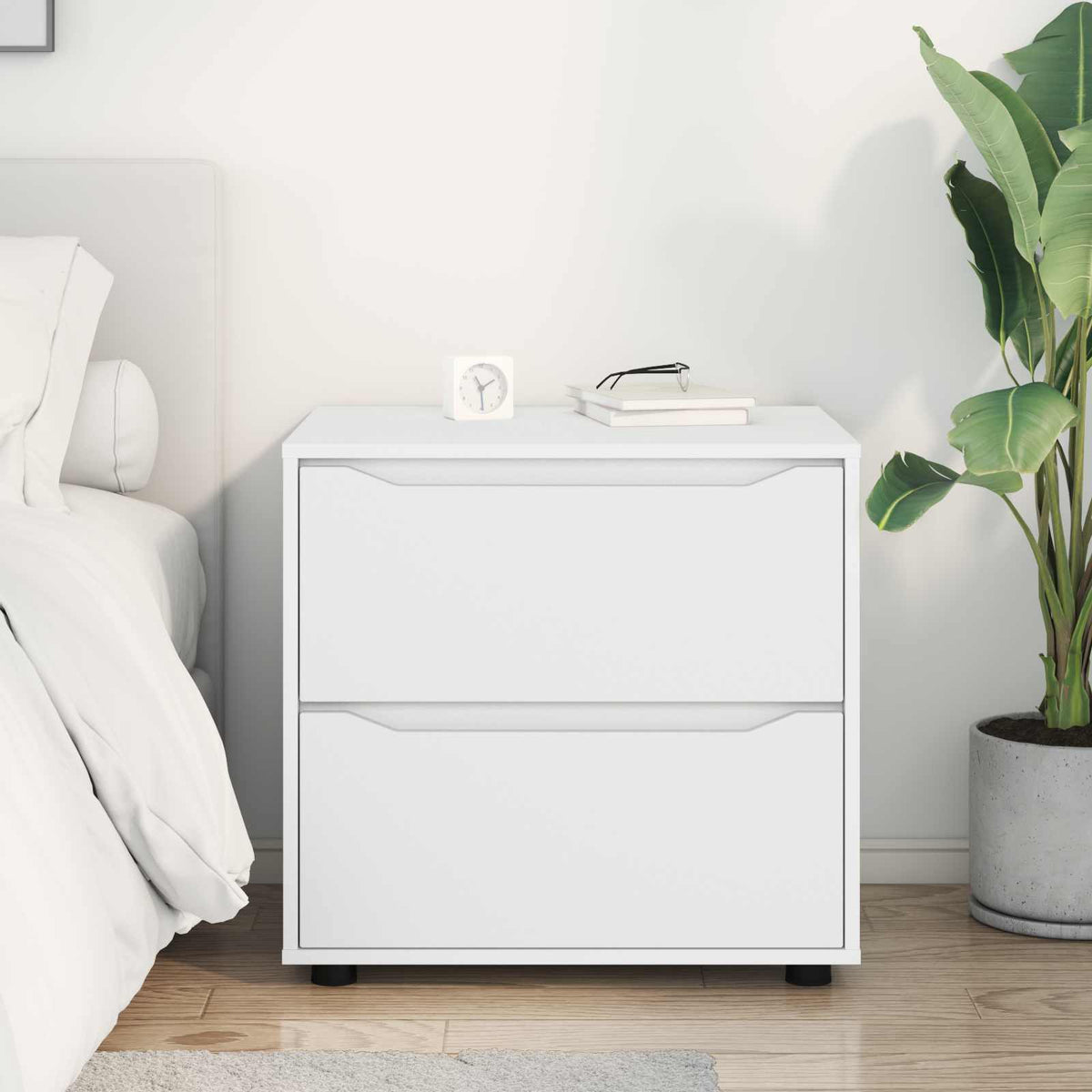 Storage Cabinet White 60 x 48 x 57 cm Engineered Wood