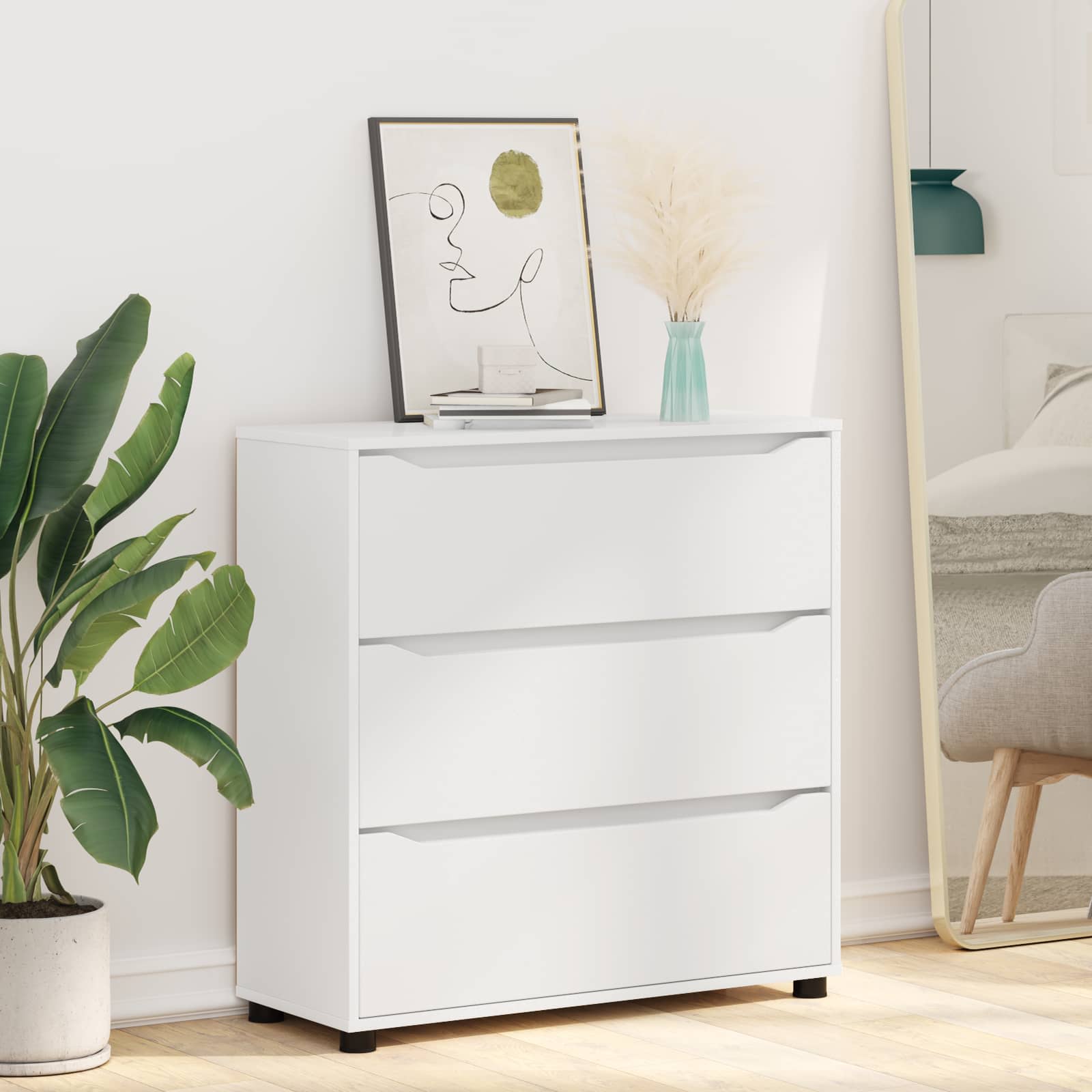 Storage Cabinet White 80 x 31 x 81 cm Engineered Wood