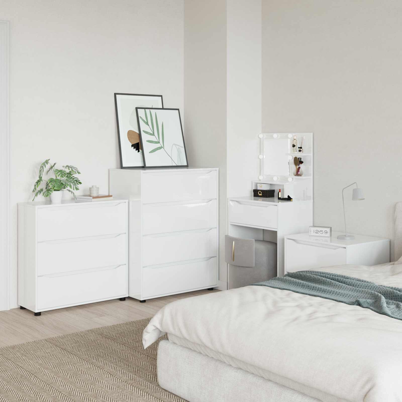 Storage Cabinet High Gloss White 80 x 31 x 81 cm