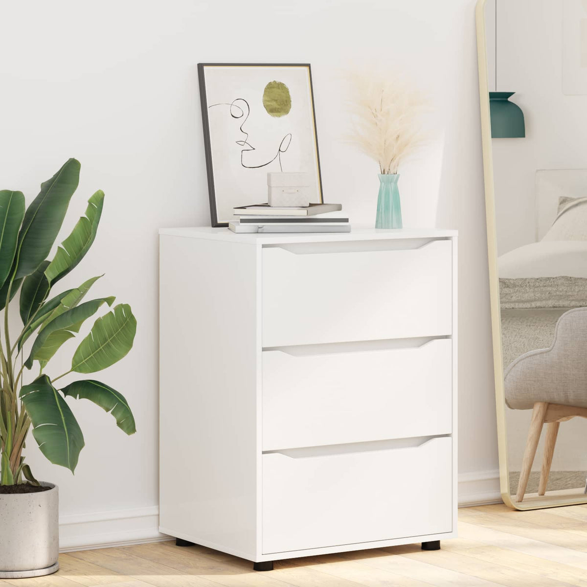 Storage Cabinet White 60 x 48 x 81 cm Engineered Wood