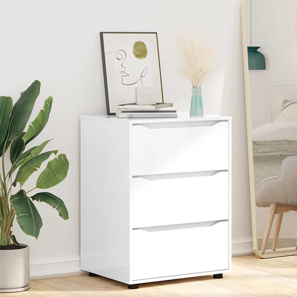 Storage Cabinet High Gloss White 60 x 48 x 81 cm