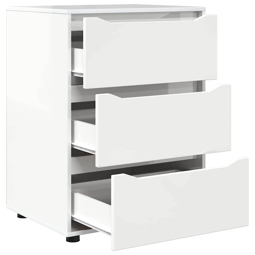 Storage Cabinet High Gloss White 60 x 48 x 81 cm