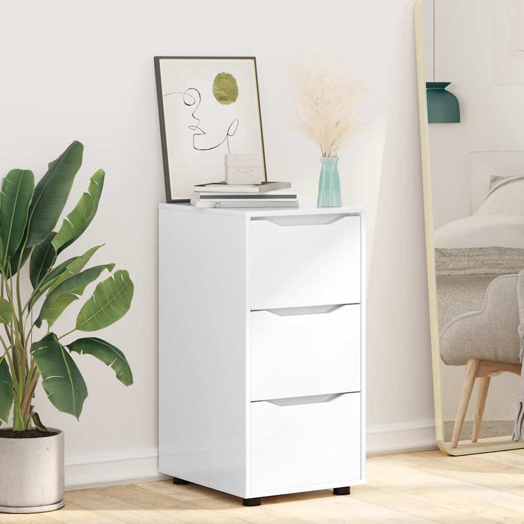 Storage Cabinet High Gloss White 40 x 48 x 81 cm