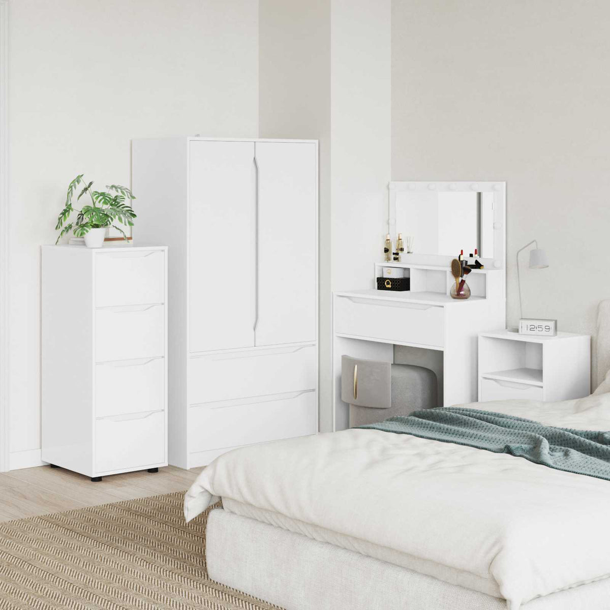 Storage Cabinet White 40 x 48 x 105 cm Engineered Wood