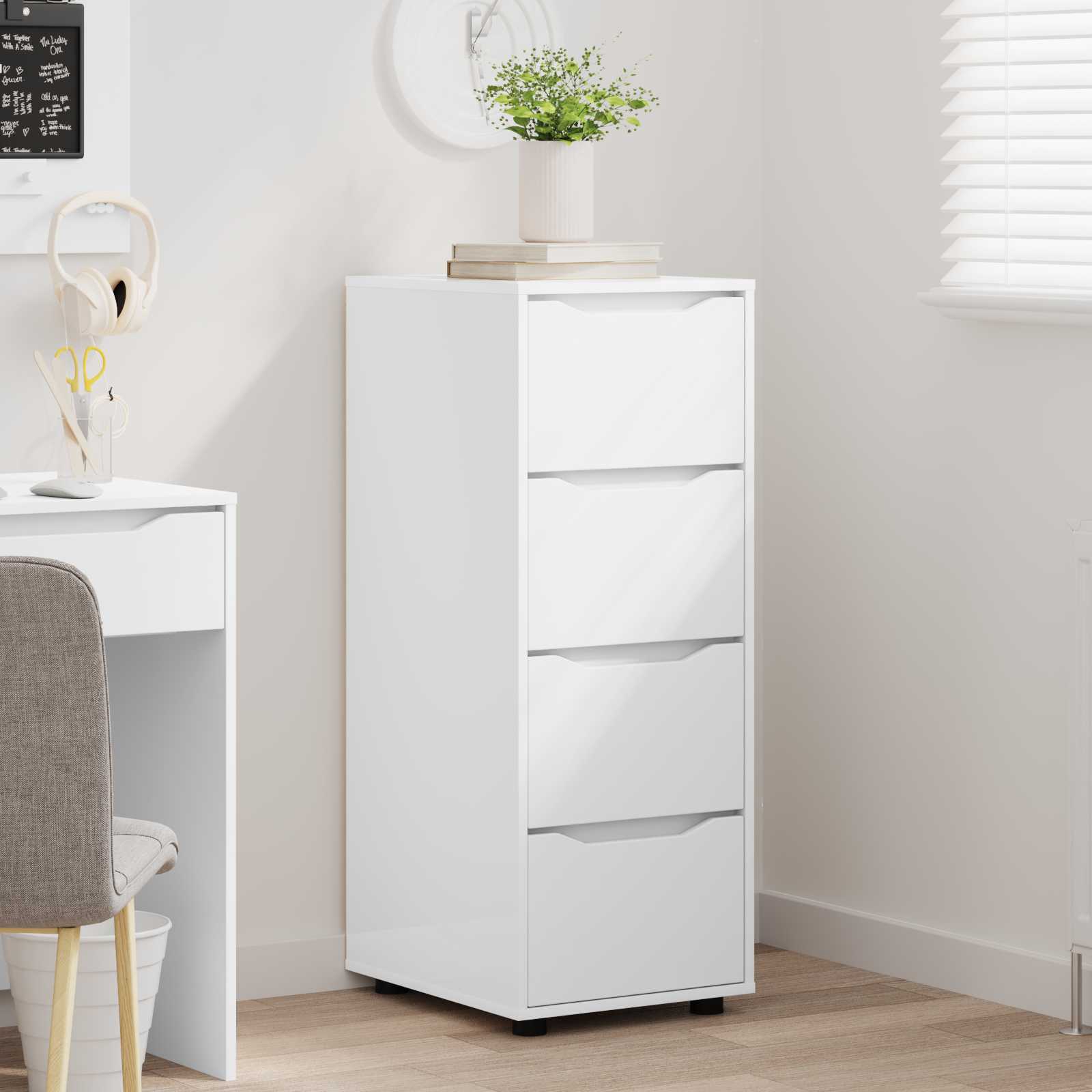 Storage Cabinet White 40 x 48 x 105 cm Engineered Wood