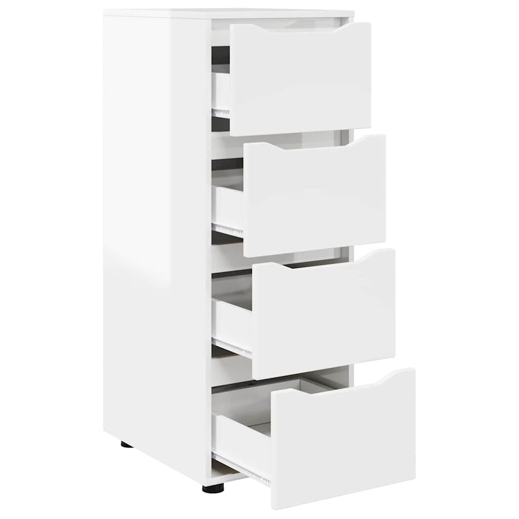 Storage Cabinet High Gloss White 40 x 48 x 105 cm